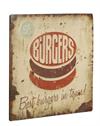 Metal skilt Burgers - Best Burgers In Town 30x30cm